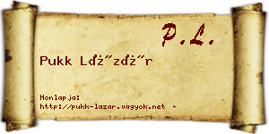 Pukk Lázár névjegykártya